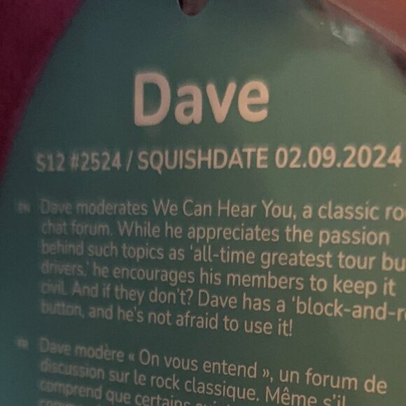 NWT 12" Dave Plum Bison Squishmallows Shiny Plush Stuffed Animal Easter Gift NEW - Picture 7 of 8